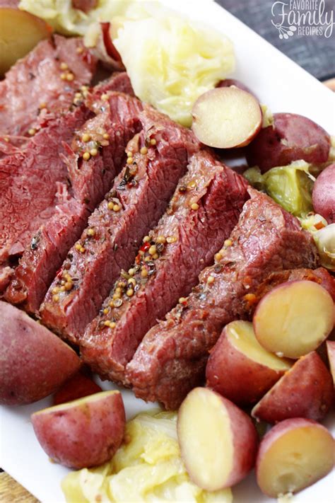 The beef cooks in 90 minutes for a fast st. Instant Pot Corned Beef and Cabbage - Favorite Family Recipes