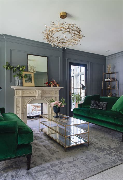 emerald green living room decor modern architecture