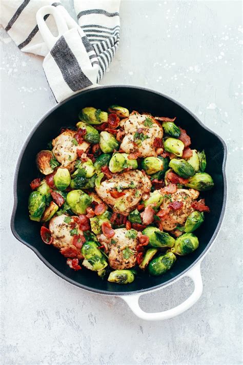 Drizzle with the olive oil and sprinkle with salt, pepper, and any other desired spice additions. SUPER Easy Baked Chicken with Brussels Sprouts