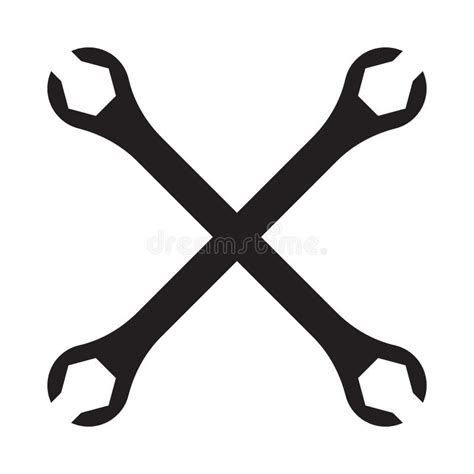 Silhouette Icon Of Crossed Wrenches Workshop Mechanic Car Repair
