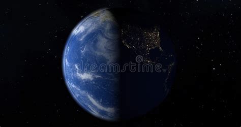 Planet Earth By Day And Night From Outer Space Stock Illustration