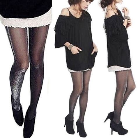 quality glossy tights shimmer women silver glitter stockings shiny pantyhose for sale online ebay