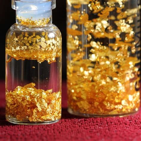 Pair Of Real Gold Flakes Bottles Perfect Mothers Day T Small