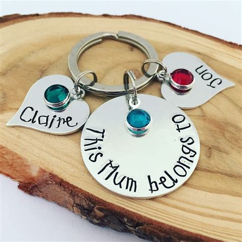 This Mummy Belongs To Keyring Personalised Ts For Mums Etsy Uk