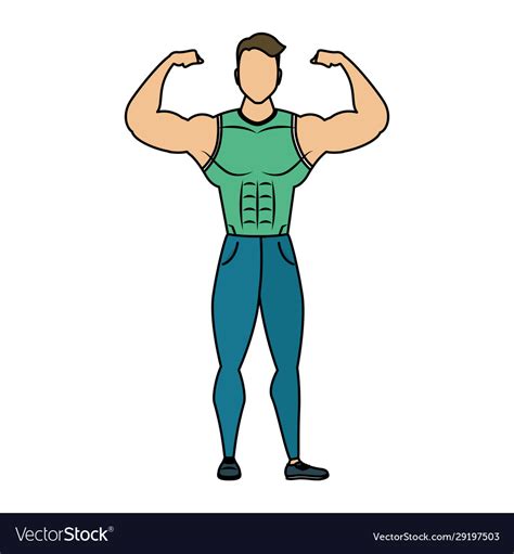 Young Strong Man Athlete Character Royalty Free Vector Image