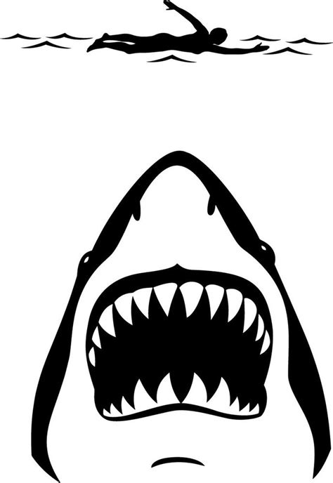 Download Shark Jaws and Swimmer Decal Window Bumper Sticker Car ...