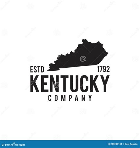Kentucky Map Outline Map Logo Design Stock Vector Illustration Of