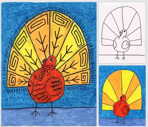 Abstract Turkey Drawing Art Projects For Kids