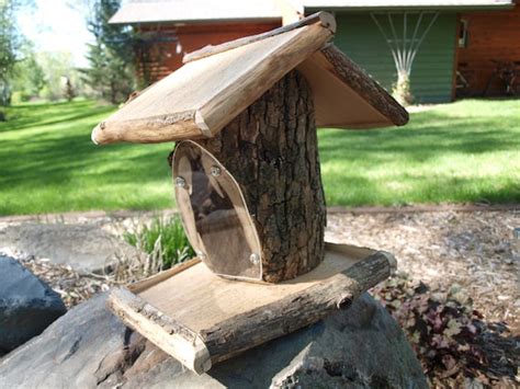 Handmade Wooden Bird Feeder Rustic Hardwood By Jlvwooddesigns