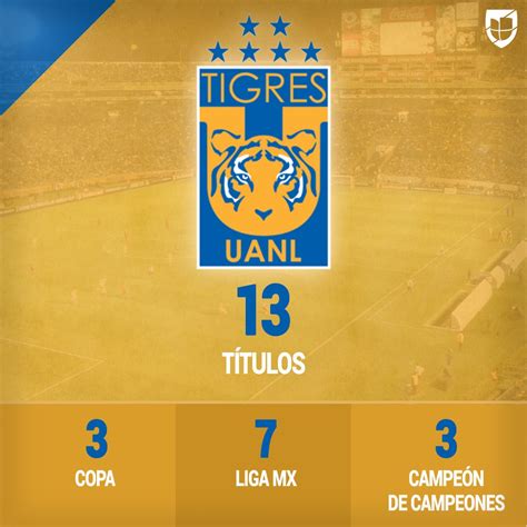 Tigres ha ganado 13 títulos oficiales entre Liga Copa y Campeón de