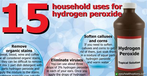 15 Household Uses For Hydrogen Peroxide Infographic With Images