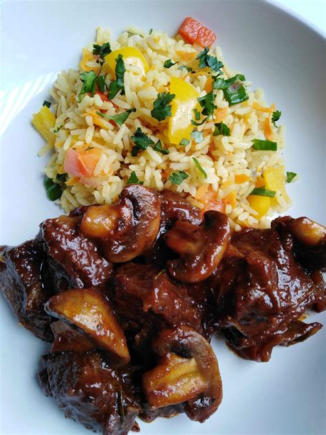 Beef Stew Served With Rice World Recipes