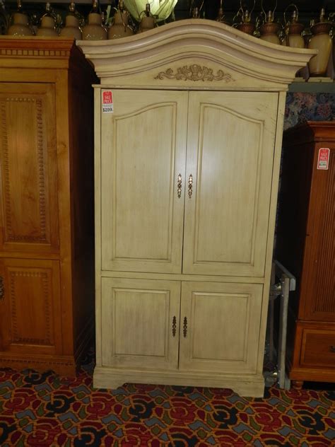 Light Wood Armoire With Decorative Top 299 Perfect As Is Or A Diyers