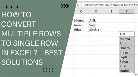 How To Convert Multiple Rows To Single Row In Excel Best Solutions