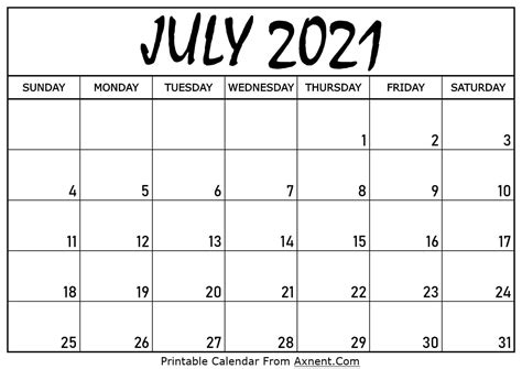 Printable June 2021 Calendar Template Print Now