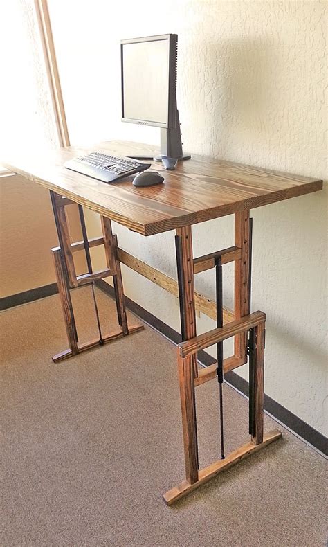 Check out our desk legs selection for the very best in unique or custom, handmade pieces from our furniture shops. Wood DIY Standing Desk Ideas For Computer | Minimalist ...