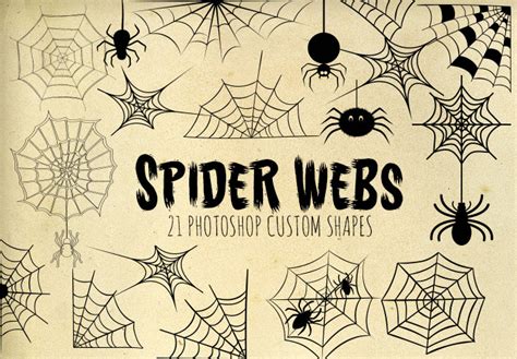 Halloween Spider Webs 21 Custom Shapes For Design Projects