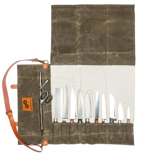 Everpride Chef Knife Roll Bag Stores 10 Knives Plus Zipper For
