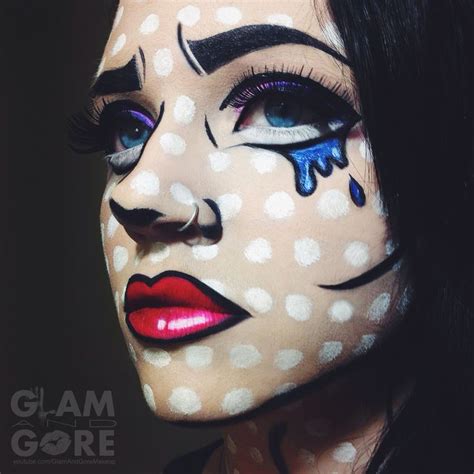 Comic Book Pop Art Inspired Face Paint For More Makeup Looks And Tutorials In