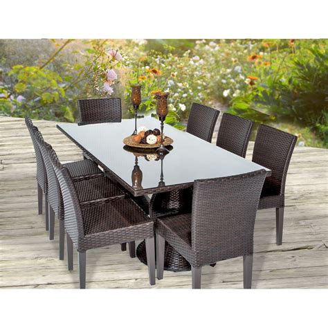 Devoko 9 pieces patio dining sets outdoor space saving rattan chairs with glass table patio furniture sets cushioned seating and back sectional conversation set (beige) 4.3 out of 5 stars. TK Classics Napa 9 Piece Dining Set & Reviews | Wayfair
