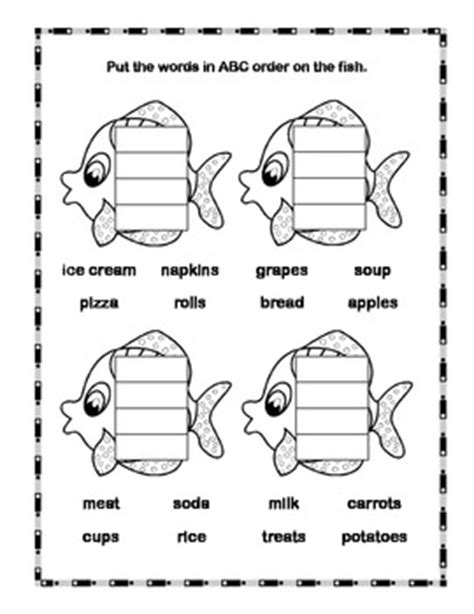 Word shapes on the top half and abc order on the bottom half. ABC Order Practice -Printable Worksheets by Linda ...