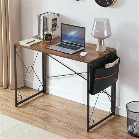 Vecelo Folding Rectangular Study Writing Table Computer Desk Home