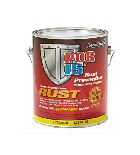 Por 15 Rust Preventive Permanent Coating Gloss Black 1 Gallon 45001