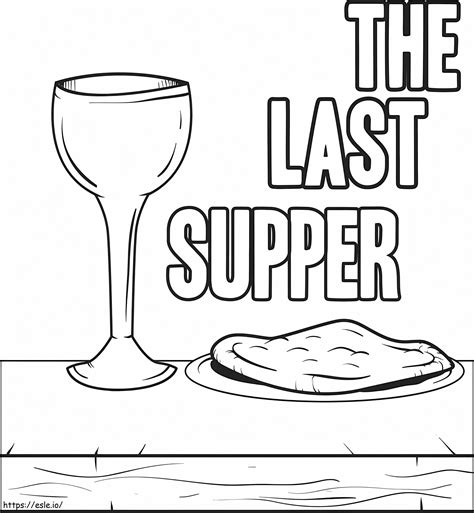 Bred And Wine Of Last Supper Coloring Page