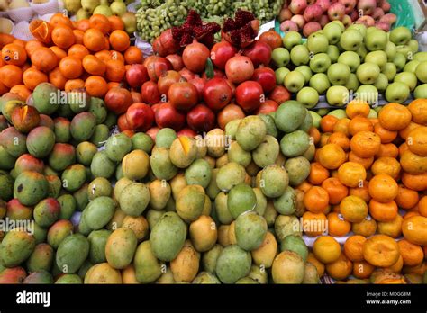 Dhaka Bangladesh Bangladeshi Vendor Sell Fruits On A Street Market In