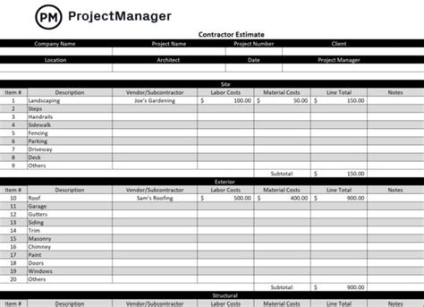 11 Free Excel Construction Templates Projectmanager Excel
