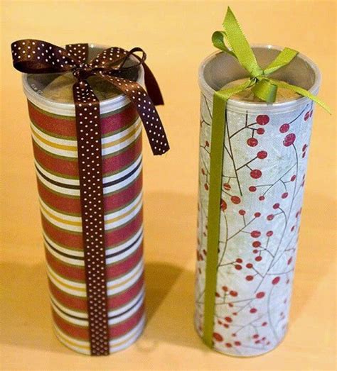 Wrapping Paper R Scarpbook Paper Wrapped On A Pringle Can Filled With