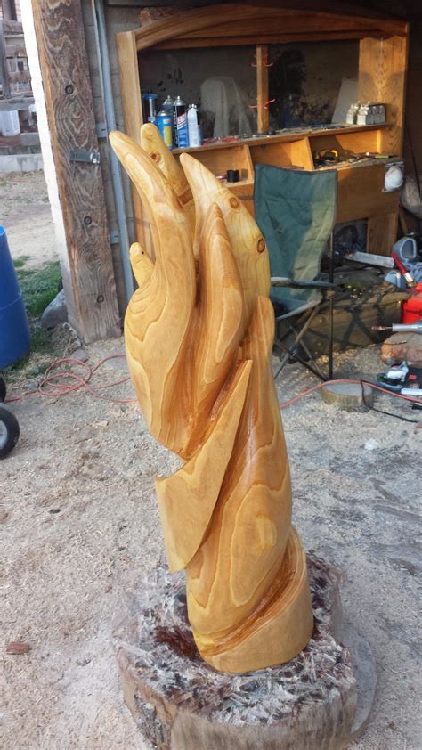 abstract chainsaw carving : Woodcarving