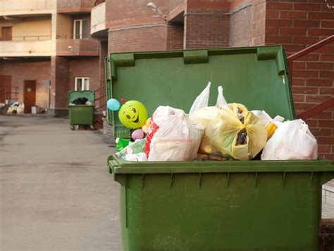 Trash Sticking Out With Ball Smiling Stock Image Image Of Frightening