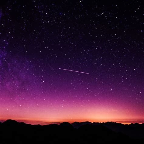 Ne63 Star Galaxy Night Sky Mountain Purple Red Nature Space Wallpaper