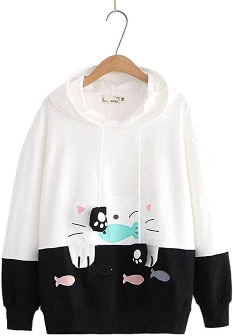 Kawaii Cute Hoodie Teenagers Loose Hoodie Preppy Style Japan Women