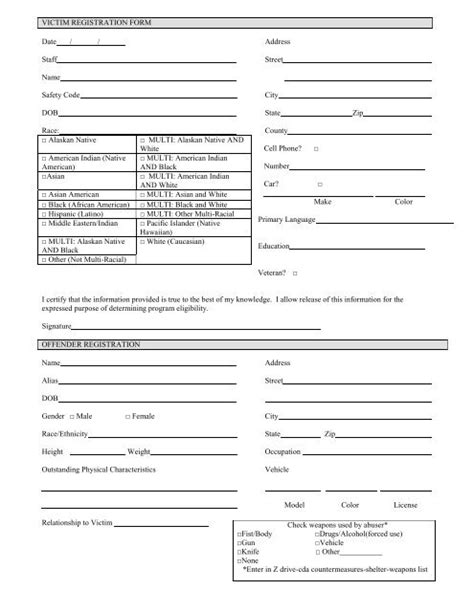 Sample Intake Form From The Womens Center And Shelter Of Greater
