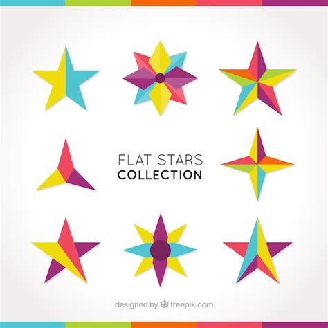 Free Vector Set Of Geometric Colorful Star Shapes