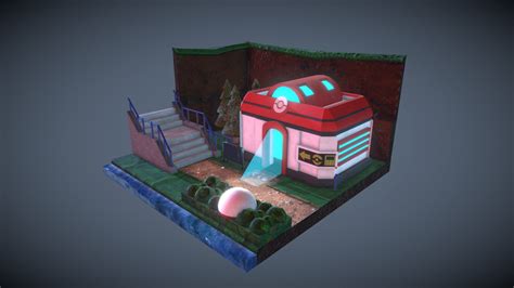 Low Poly Pokemon Center Diorama Download Free 3d Model By Gustavo