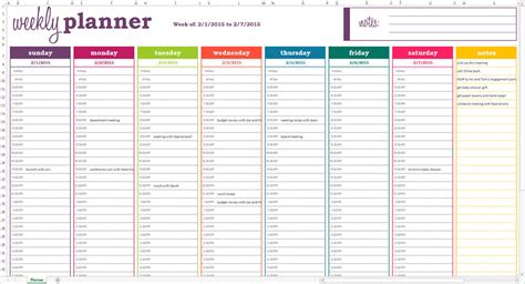 Basic Weekly Planner Excel Template Savvy Spreadsheets