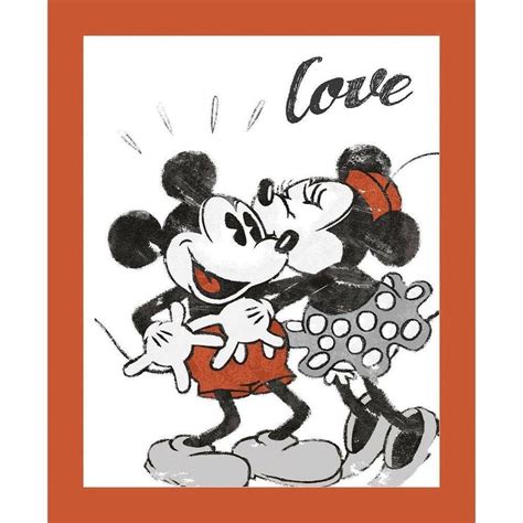 Disney Mickey And Minnie Mouse Vintage Looking Love Scene The Quilting