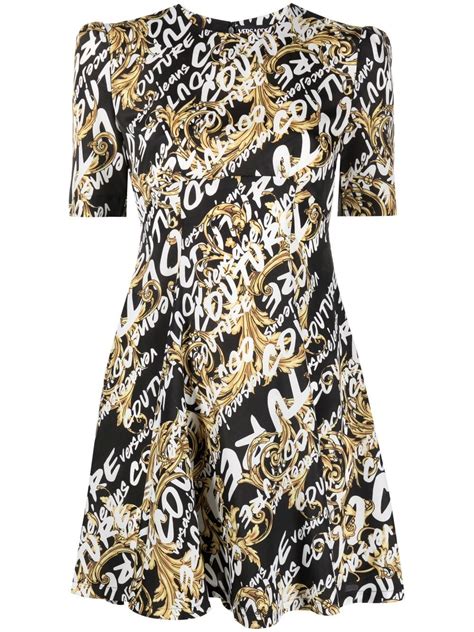 Versace Jeans Couture Baroque Print Mini Dress Farfetch