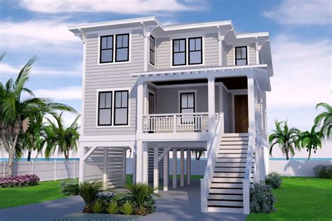 Plan 15279nc Elevated Coastal House Plan With Elevator For A 30 Wide