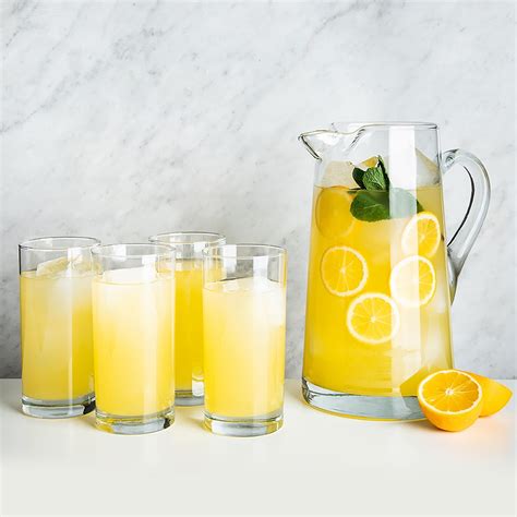Libbey Lemonade Glass Pitcher With Glasses Set Of 5 Clear Kitchen Stuff Plus Lemonade