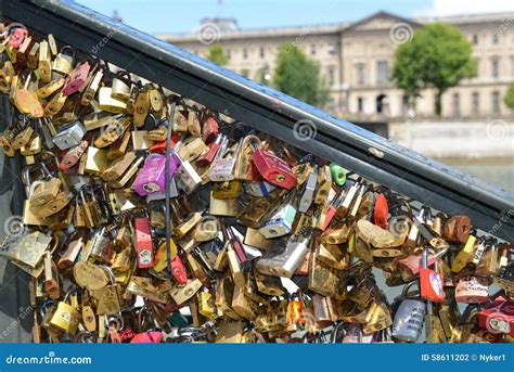 Love Locks On The Pont Des Arts Bridge Editorial Photography Image Of