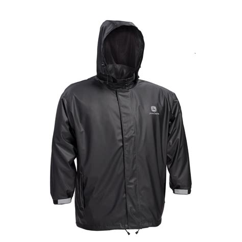 John Deere Premium Black Stretch Rain Jacket Size X Large Jd44540jxl