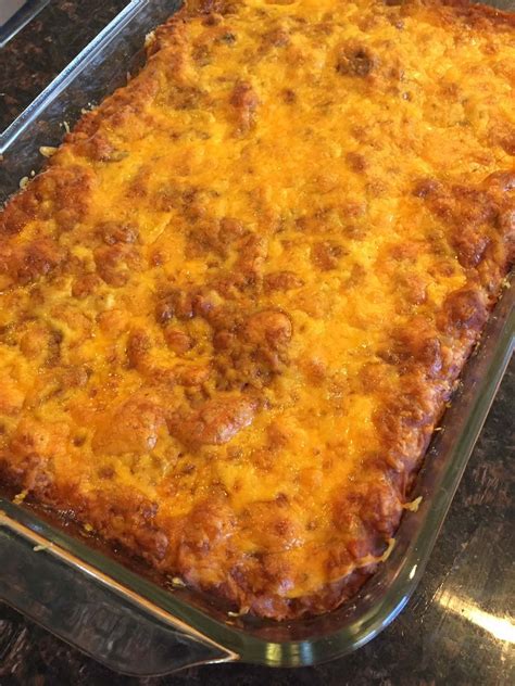 This link is to an external site that may or may not meet accessibility guidelines. Enchilada Casserole With Ground Beef And Refried Beans ...