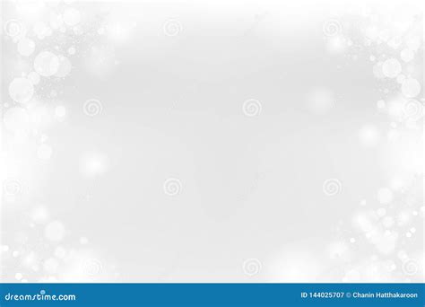 White Abstract Background Silver Glitter Falling Bokeh Christmas