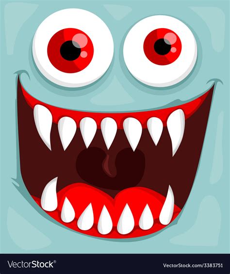 Cute Monster Face Royalty Free Vector Image Vectorstock