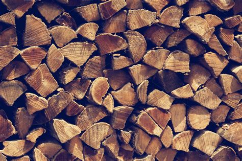 A Stacked Pile Of Chopped Wood Nature Stock Photos ~ Creative Market