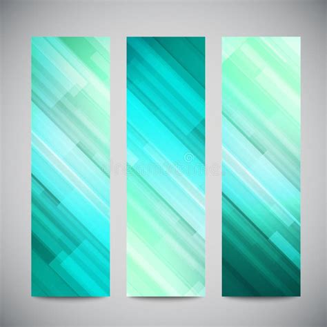 Abstract Geometric Mosaic Banners Set Stock Vector Illustration Of